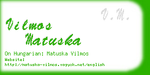 vilmos matuska business card